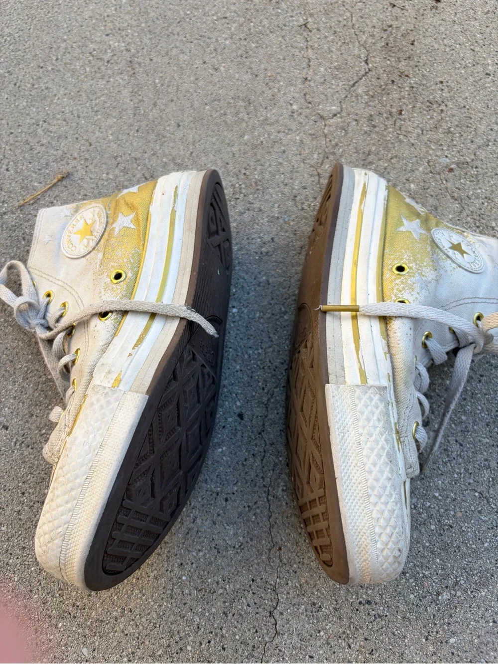 Converse Kids High-Top Sneakers in Gray with Gold Accents